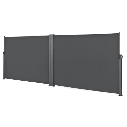 Toldo duplo lateral Alcazaba - exterior - aço e poliéster - cinzento - 180 x (2x 300) cm pro.tec