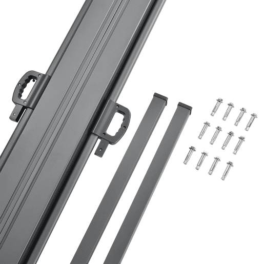 Toldo duplo lateral Alcazaba - exterior - aço e poliéster - cinzento - 180 x (2x 300) cm pro.tec