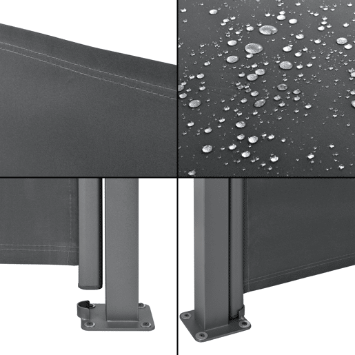 Toldo duplo lateral Alcazaba - exterior - aço e poliéster - cinzento - 180 x (2x 300) cm pro.tec