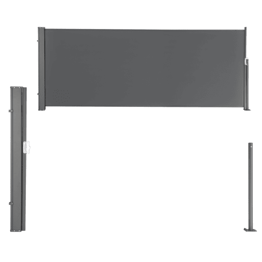 Toldo lateral contra o vento, o sol e a visão Mulhacen Cinzento 140 x 300cm pro.tec