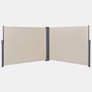 Toldo duplo lateral Alcazaba - exterior - aço e poliéster - cor de areia - 160 x (2x 300) cm pro.tec