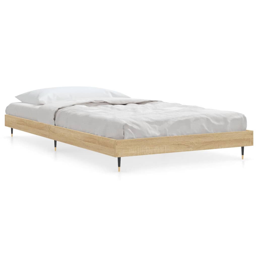 Estructura de cama madera contrachapada roble sonoma 100x200 cm