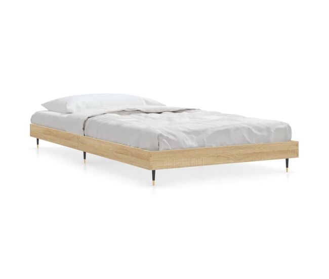 Estructura de cama madera contrachapada roble sonoma 100x200 cm