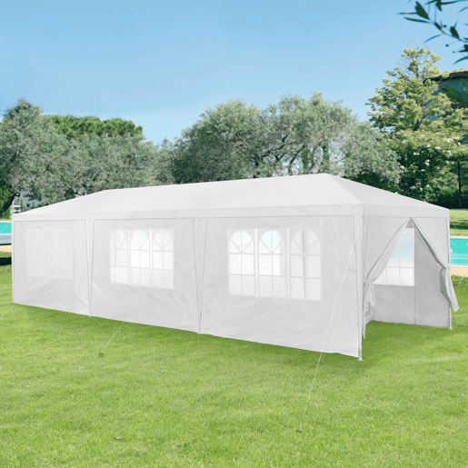 Tenda Pavilhão de jardim Wedau metal 900 x 300 x 255 cm branco casa.pro