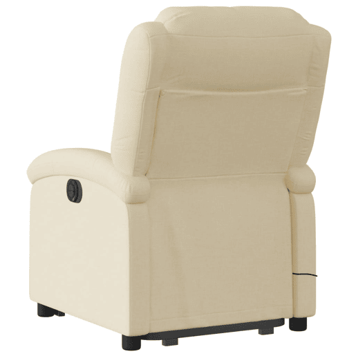 vidaXL Poltrona elevatória de massagens tecido cor creme vidaXL Poltrona elevatória de massagens tecido cor creme