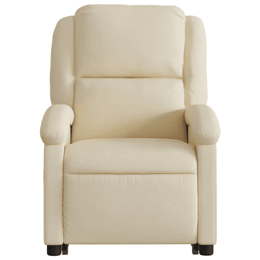 vidaXL Poltrona elevatória de massagens tecido cor creme vidaXL Poltrona elevatória de massagens tecido cor creme