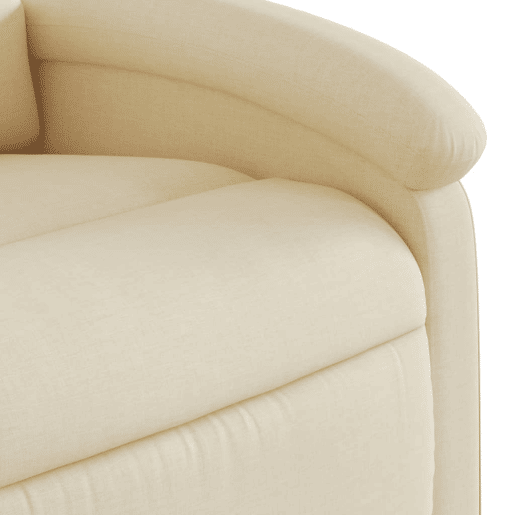 vidaXL Poltrona elevatória de massagens tecido cor creme vidaXL Poltrona elevatória de massagens tecido cor creme