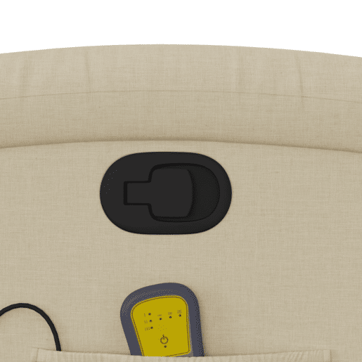 vidaXL Poltrona elevatória de massagens tecido cor creme vidaXL Poltrona elevatória de massagens tecido cor creme