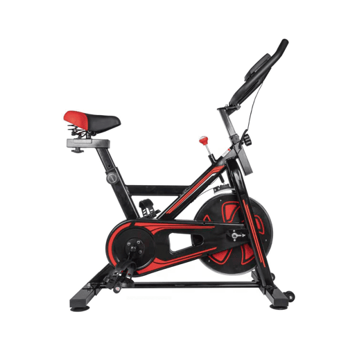 Bicicleta de spinning robusta para treinos intensos.