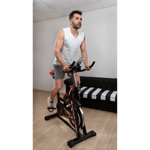 Pro Indoor Spinning Bike, bicicleta ergométrica para cardio intensivo. Ideal para treinamentos de alta resistência e tonificação.