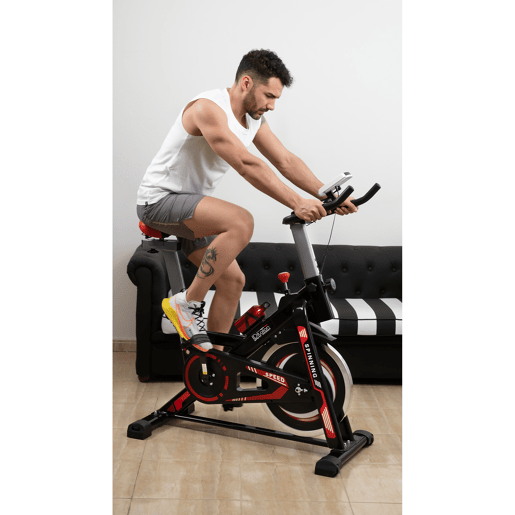 Pro Indoor Spinning Bike, bicicleta ergométrica para cardio intensivo. Ideal para treinamentos de alta resistência e tonificação.