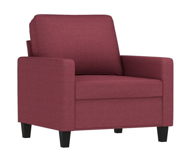 Vidaxl sillón de tela rojo tinto 60 cm