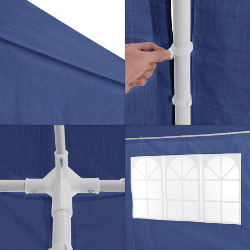 Tenda Pavilhão de jardim Wedau metal 900 x 300 x 255 cm azul escuro casa.pro