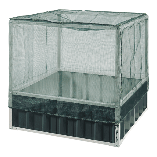 Huerta urbana alta Alblasserdam com rede de aço 90x90x88cm - Antracite en.casa