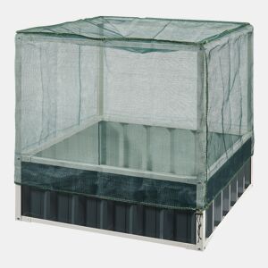 Huerta urbana alta Alblasserdam com rede de aço 90x90x88cm - Antracite en.casa