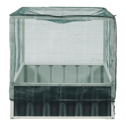 Huerta urbana alta Alblasserdam com rede de aço 90x90x88cm - Antracite en.casa