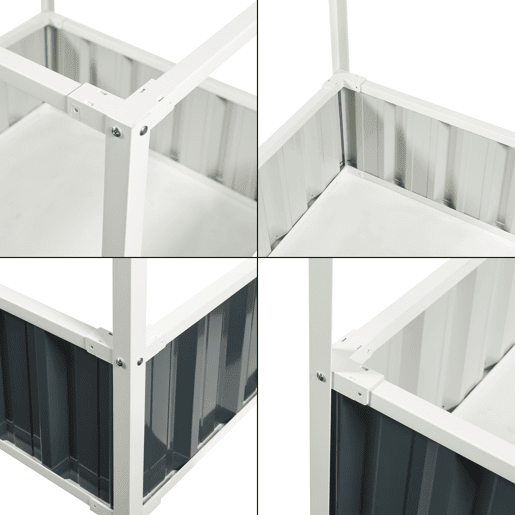 Huerta urbana alta Alblasserdam com rede de aço 90x90x88cm - Antracite en.casa