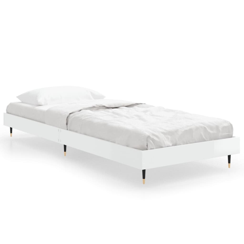 Estructura de cama 75x190 Blanco Brillo