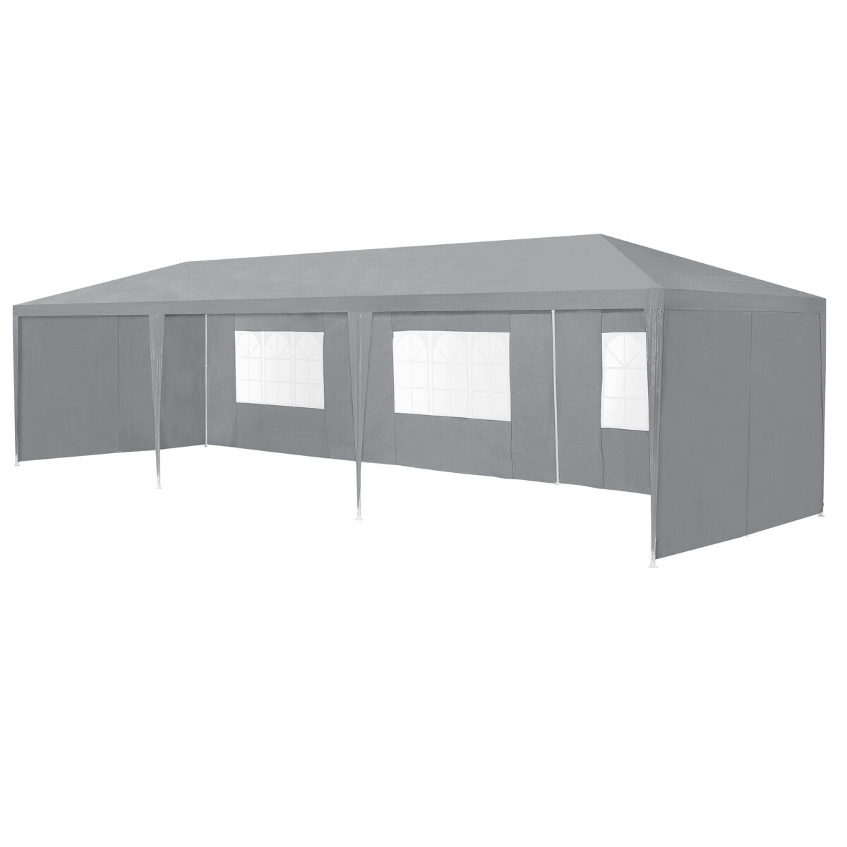 Carpa pabellón para jardín wedau metal 900 x 300 x 255 cm gris oscuro [casa.pro]