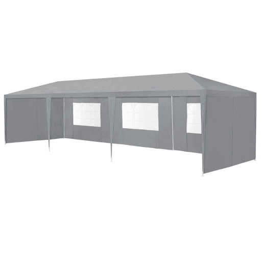 Tenda Pavilhão de jardim Wedau metal 900 x 300 x 255 cm cinzento escuro casa.pro