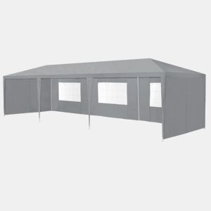 Tenda Pavilhão de jardim Wedau metal 900 x 300 x 255 cm cinzento escuro casa.pro