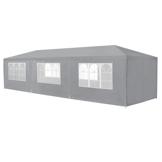 Tenda Pavilhão de jardim Wedau metal 900 x 300 x 255 cm cinzento escuro casa.pro