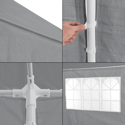 Tenda Pavilhão de jardim Wedau metal 900 x 300 x 255 cm cinzento escuro casa.pro