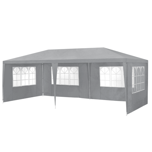 Tenda Pavilhão de jardim Wedau metal 600 x 300 x 255 cm cinzento escuro casa.pro Tenda Pavilhão de jardim Wedau metal 600 x 300 x 255 cm cinzento escuro casa.pro