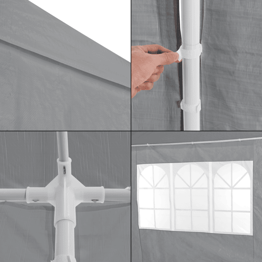 Tenda Pavilhão de jardim Wedau metal 600 x 300 x 255 cm cinzento escuro casa.pro Tenda Pavilhão de jardim Wedau metal 600 x 300 x 255 cm cinzento escuro casa.pro