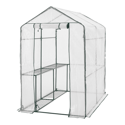 Estufa de jardim com prateleiras Oosterhout 120 x 186 x 190 cm en.casa