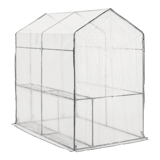 Estufa de jardim com prateleiras Oosterhout 120 x 186 x 190 cm en.casa