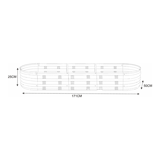 Huerta urbana Alfedena oval em aço 171x50x25cm - Antracite casa.pro