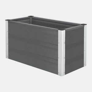 Vaso de plantas Esens WPC com aspeto de madeira 100 x 50 x 50 cm - Cinzento neu.holz
