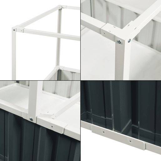 Huerta urbana alta Alblasserdam com rede de aço 174x90x88cm - Antracite en.casa