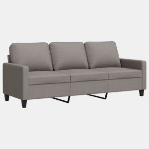 vidaXL Sofá de 3 lugares tecido 180 cm cinzento-acastanhado