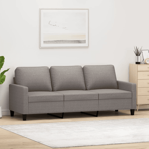 vidaXL Sofá de 3 lugares tecido 180 cm cinzento-acastanhado vidaXL Sofá de 3 lugares tecido 180 cm cinzento-acastanhado