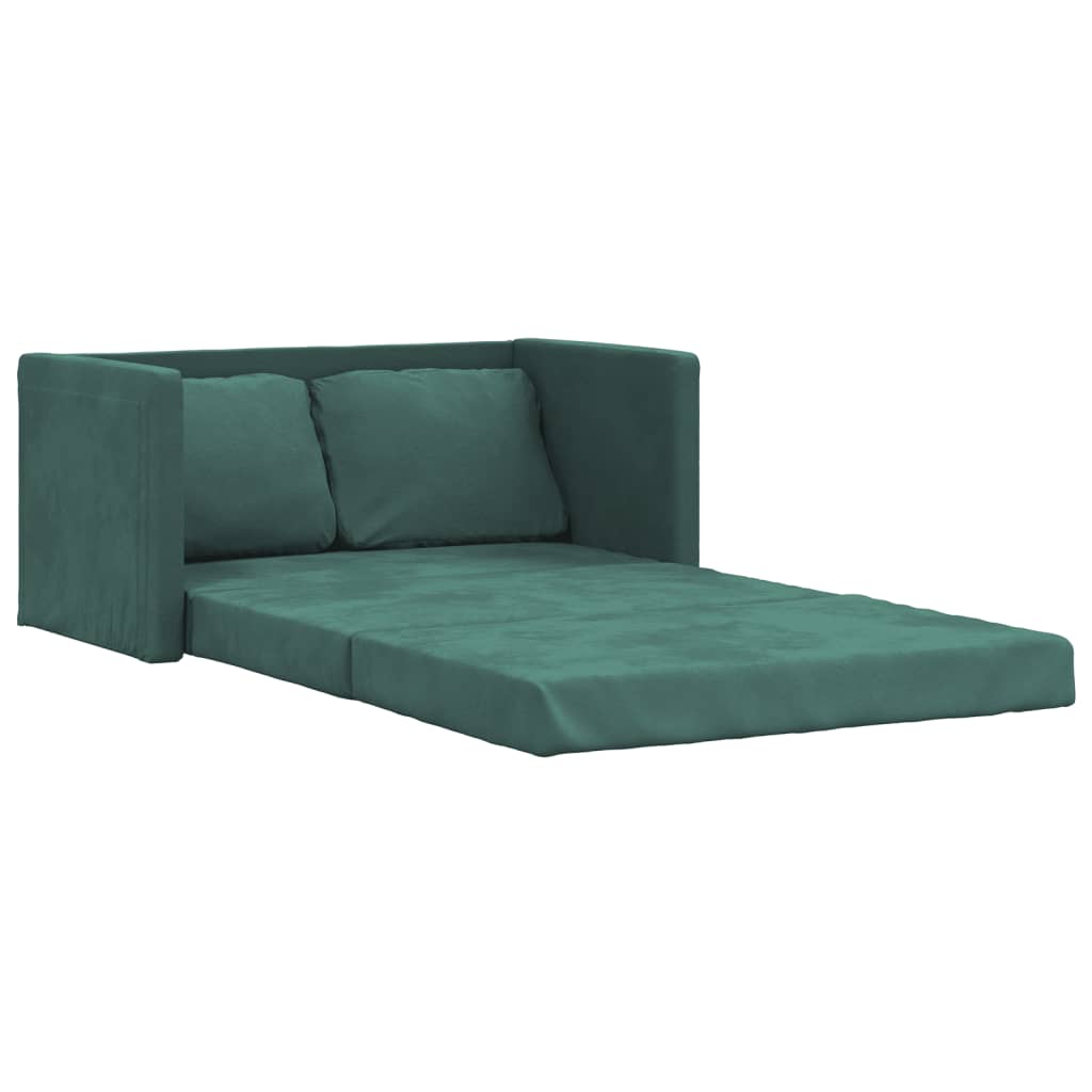 Vidaxl sofá cama de suelo 2 en 1 terciopelo verde oscuro 122x204x55 cm