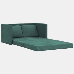 vidaXL Sofá-cama sem pés 122x204x55 cm veludo verde-escuro