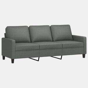 vidaXL Sofá de 3 lugares 180 cm tecido cinza-escuro