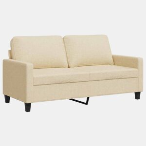 vidaXL Sofá de 2 lugares tecido 140 cm cor creme