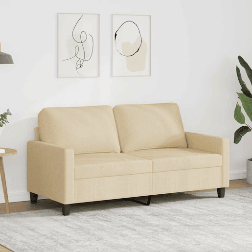 vidaXL Sofá de 2 lugares tecido 140 cm cor creme vidaXL Sofá de 2 lugares tecido 140 cm cor creme