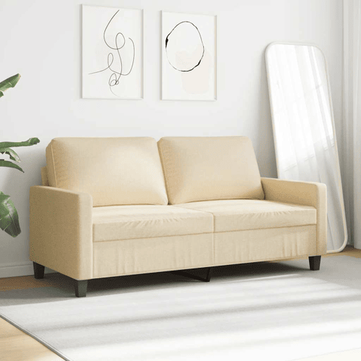 vidaXL Sofá de 2 lugares tecido 140 cm cor creme vidaXL Sofá de 2 lugares tecido 140 cm cor creme