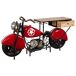 Barra botellero moto de madera y metal Barra botellero moto de madera y metal Rojo