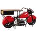 Barra botellero moto de madera y metal Barra botellero moto de madera y metal Rojo