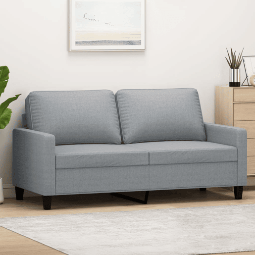 vidaXL Sofá de 2 lugares em tecido 140 cm cinzento-claro vidaXL Sofá de 2 lugares em tecido 140 cm cinzento-claro