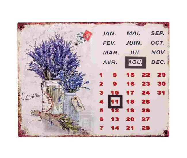 Calendario de metal 25x33 cm
