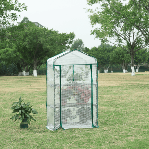 Estufa de chapa Chaam com porta de aço e PE 125x69x49cm - Branco en.casa