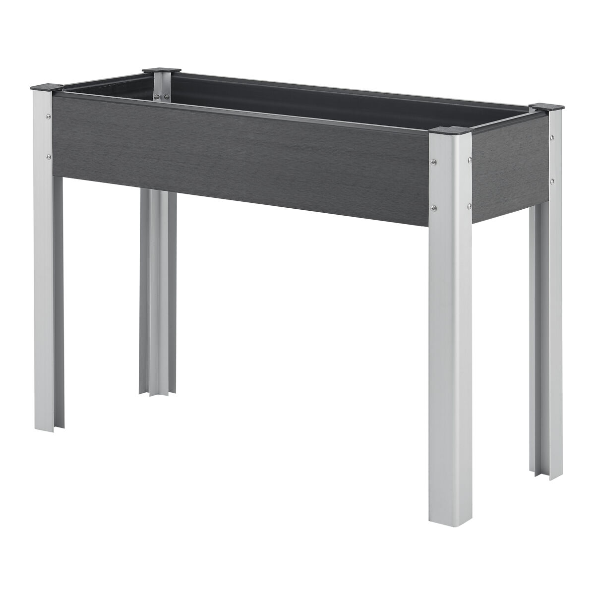 Mesa de cultivo beverwijk aluminio wpc 100 x 40 x 75 cm gris oscuro [en.casa]