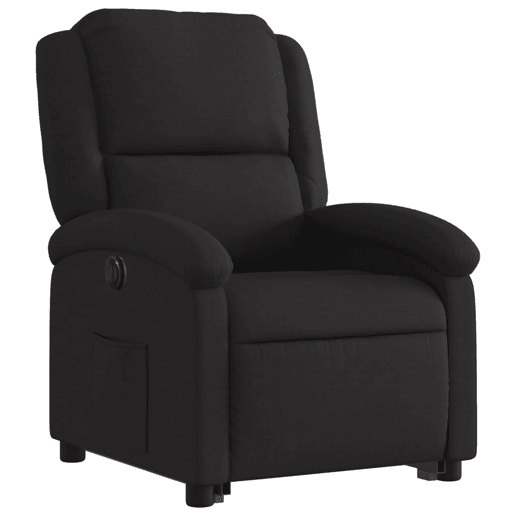 vidaXL Poltrona reclinável elevatória elétrica tecido preto vidaXL Poltrona reclinável elevatória elétrica tecido preto