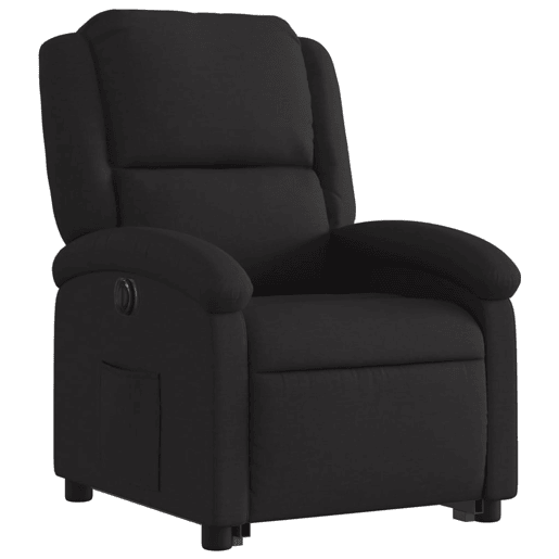 vidaXL Poltrona reclinável elevatória elétrica tecido preto vidaXL Poltrona reclinável elevatória elétrica tecido preto